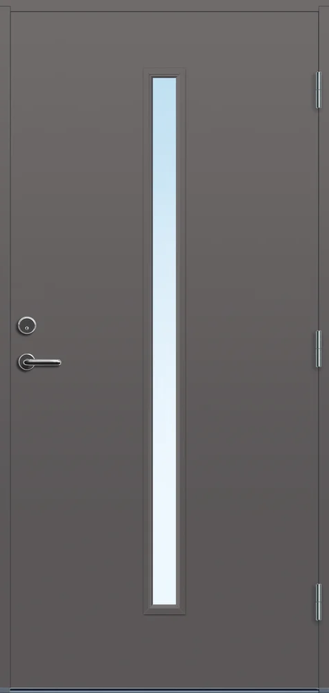 Ytterdør Hovdeby kompakt 80×200 cm frostet glass grå høyre v:7552425