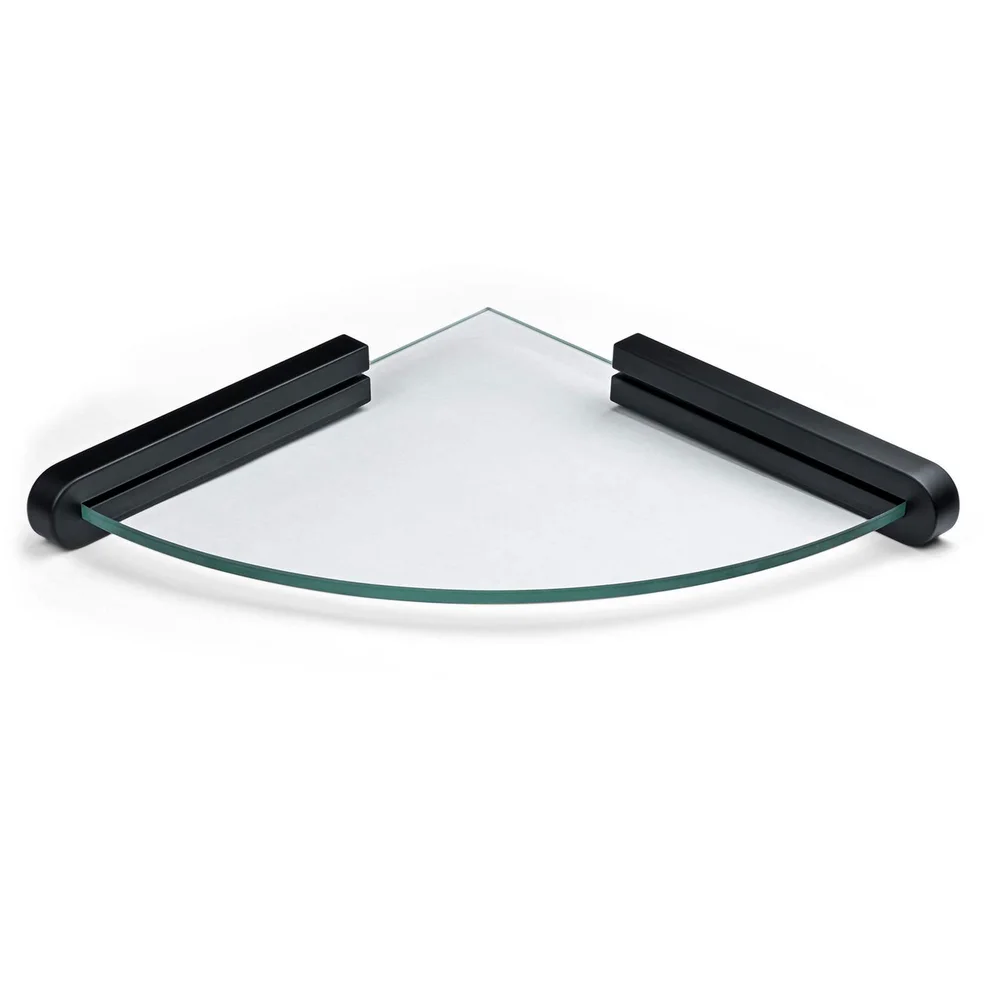 THEOFILS DUSJHYLLE CANNES HJØRNE GLASS MATT SVART v:3035038 THEOFILS DUSJHYLLE CANNES HJØRNE GLASS MATT SVART v:3035038