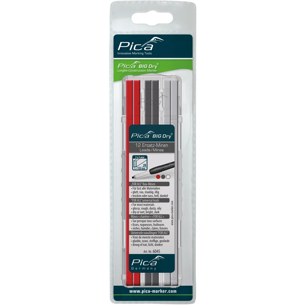 PICA BIG DRY REFILL, 2 X GRAPHITE, 2 X HVIT, 2 X RØD v:3341584 PICA BIG DRY REFILL, 2 X GRAPHITE, 2 X HVIT, 2 X RØD v:3341584