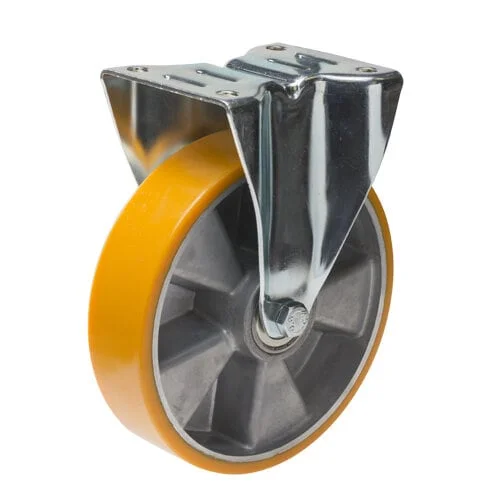 Swede-Wheel Fast industrihjul 200 mm med aluminiumsnav og plate 135x110 mm, PUR-bane v:6630746