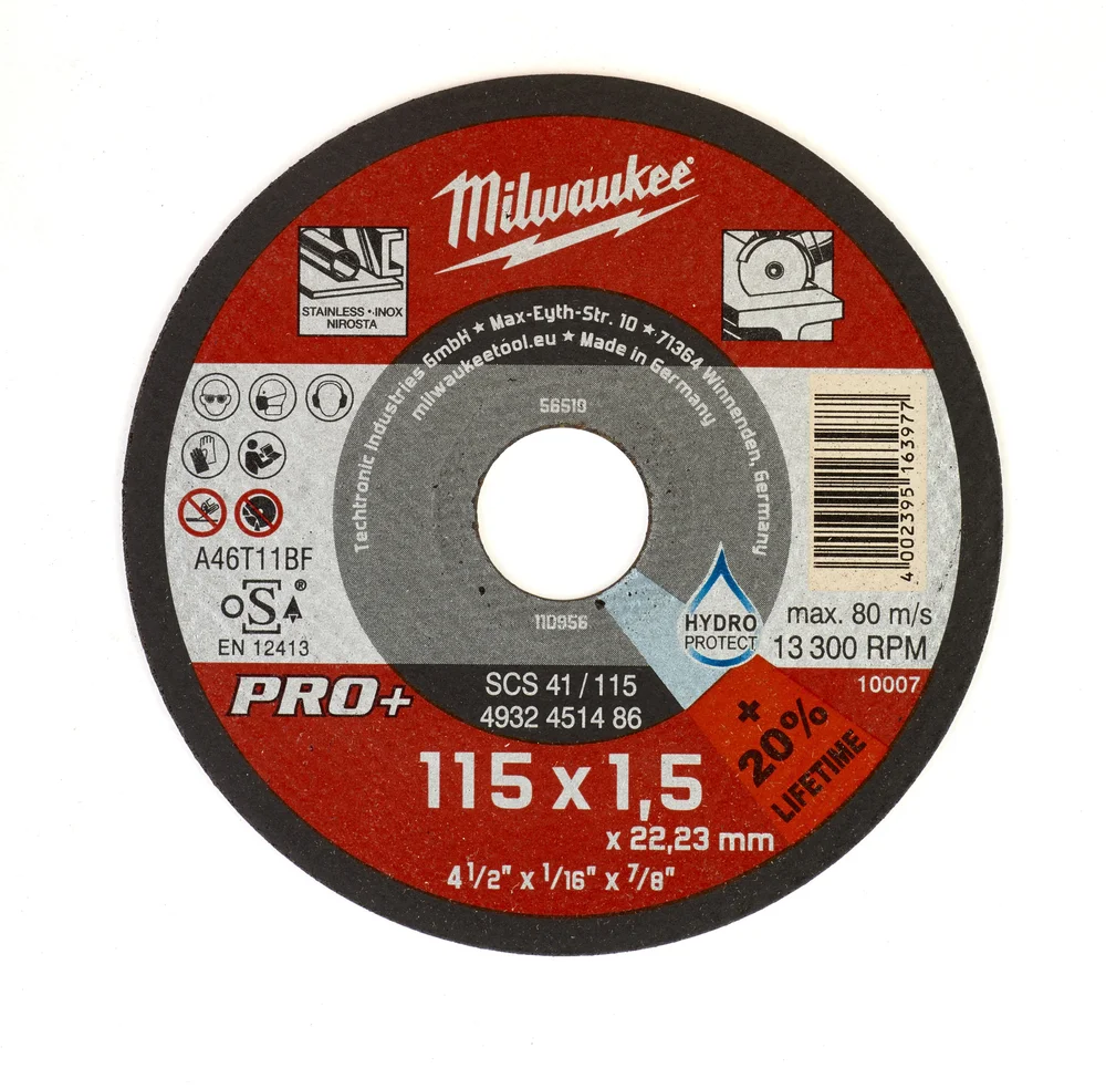 Milwaukee Metallkappeskive Pro+, SCS 41, 115×1,5×22 mm v:9212832