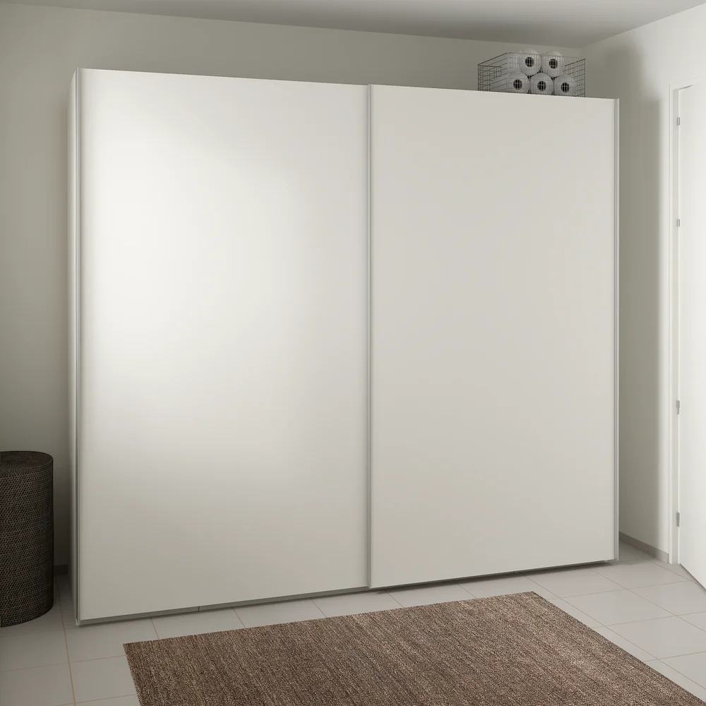 LIND NEST SKYVEDØRSGARDEROBE 250X220X67CM HVIT v:8671917 LIND NEST SKYVEDØRSGARDEROBE 250X220X67CM HVIT v:8671917