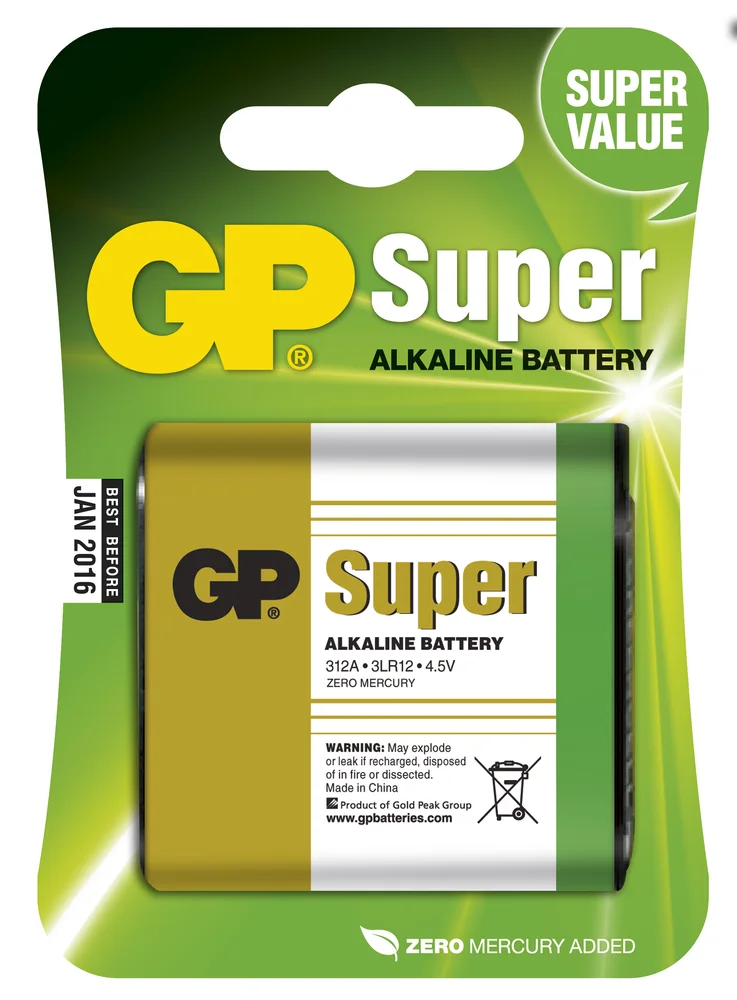 Batteri alkalisk 4,5v/3lr12 gp gp312a u1 pk blister v:5683082