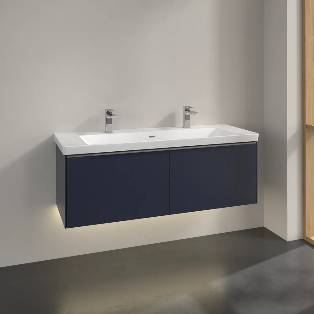 V&B SUBWAY 3.0 SERVANTSKAP 127X42 MARINE BLUE M/LYS HÅNDTAK I KROM v:6492646