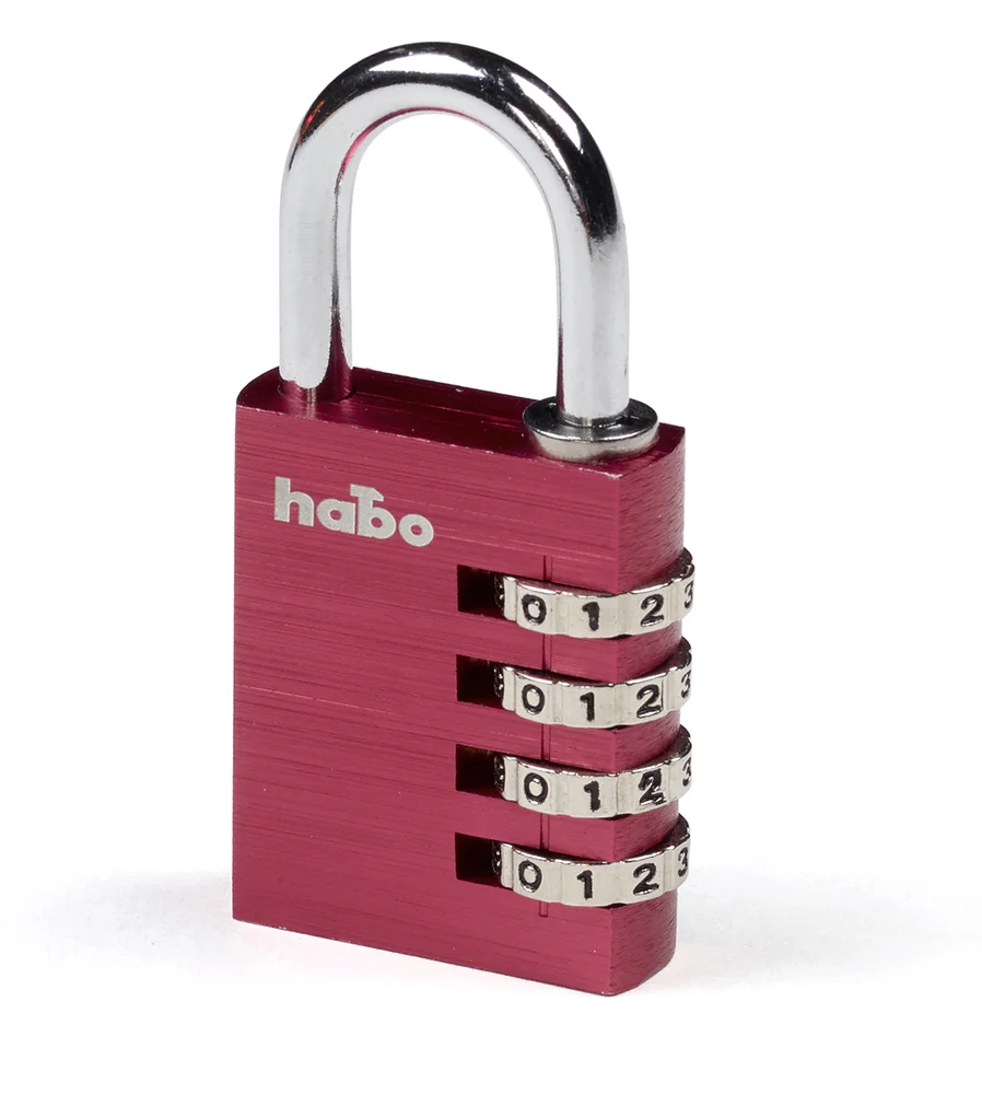Habo hengelås 203-40 m/ kode rød v:1145630