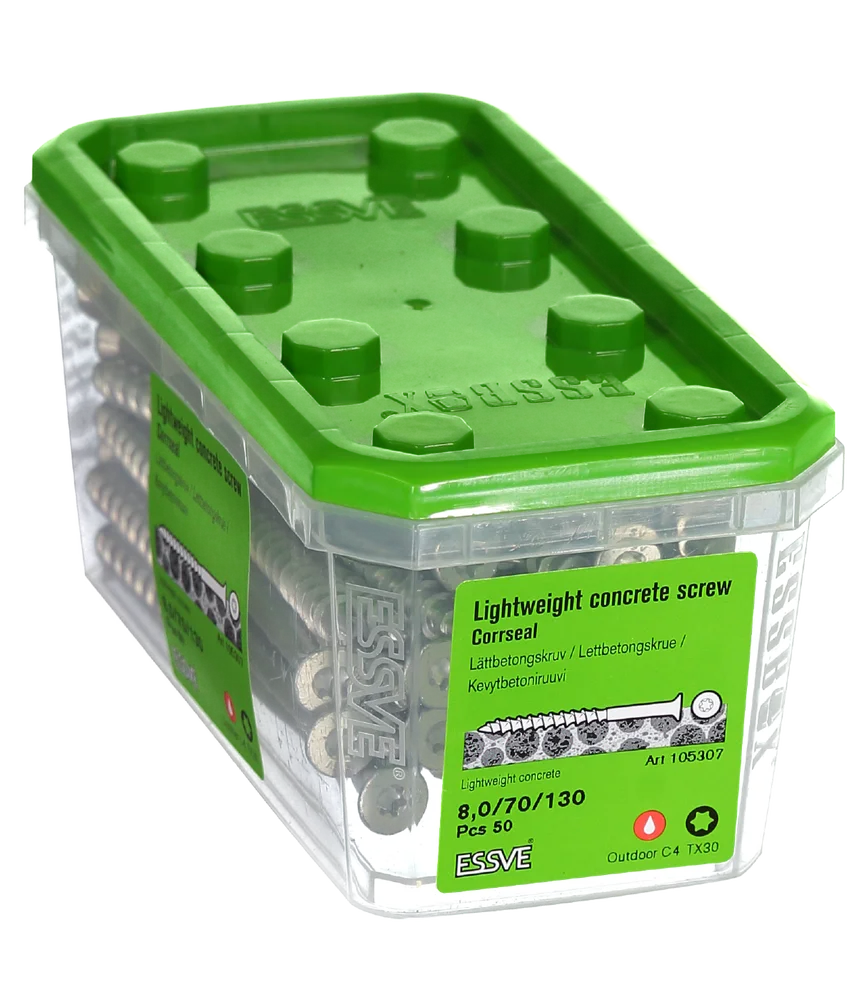 Lettbet.skrue sh 8x130 cs a-50lettbetong senkhode corrseal v:7513234