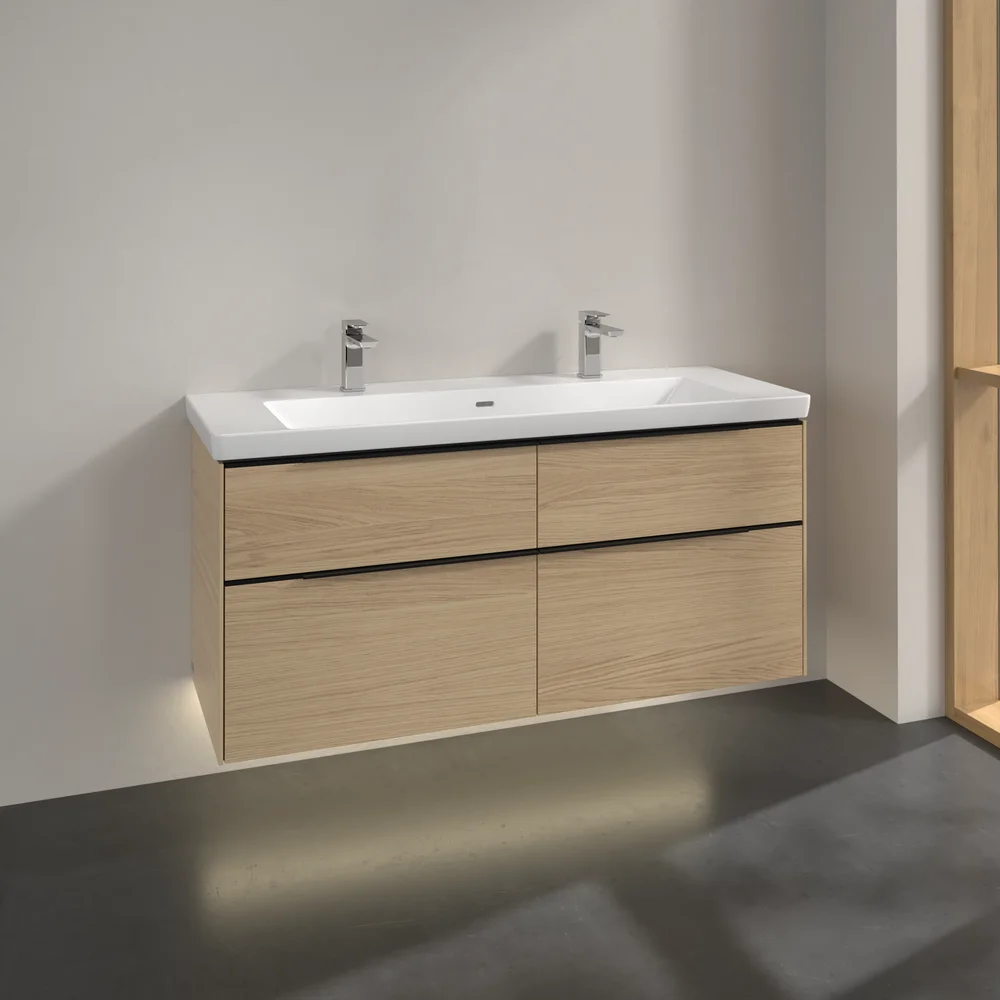 V&B SUBWAY 3.0 SERVANTSKAP 127X57 ARIZONA OAK M/LYS HÅNDTAK I VOLCANO BLACK v:5751225