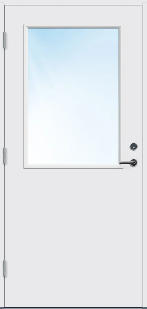 Ytterdør 100×210 Sande med glass hvit venstre v:5853457 Ytterdør 100×210 Sande med glass hvit venstre v:5853457
