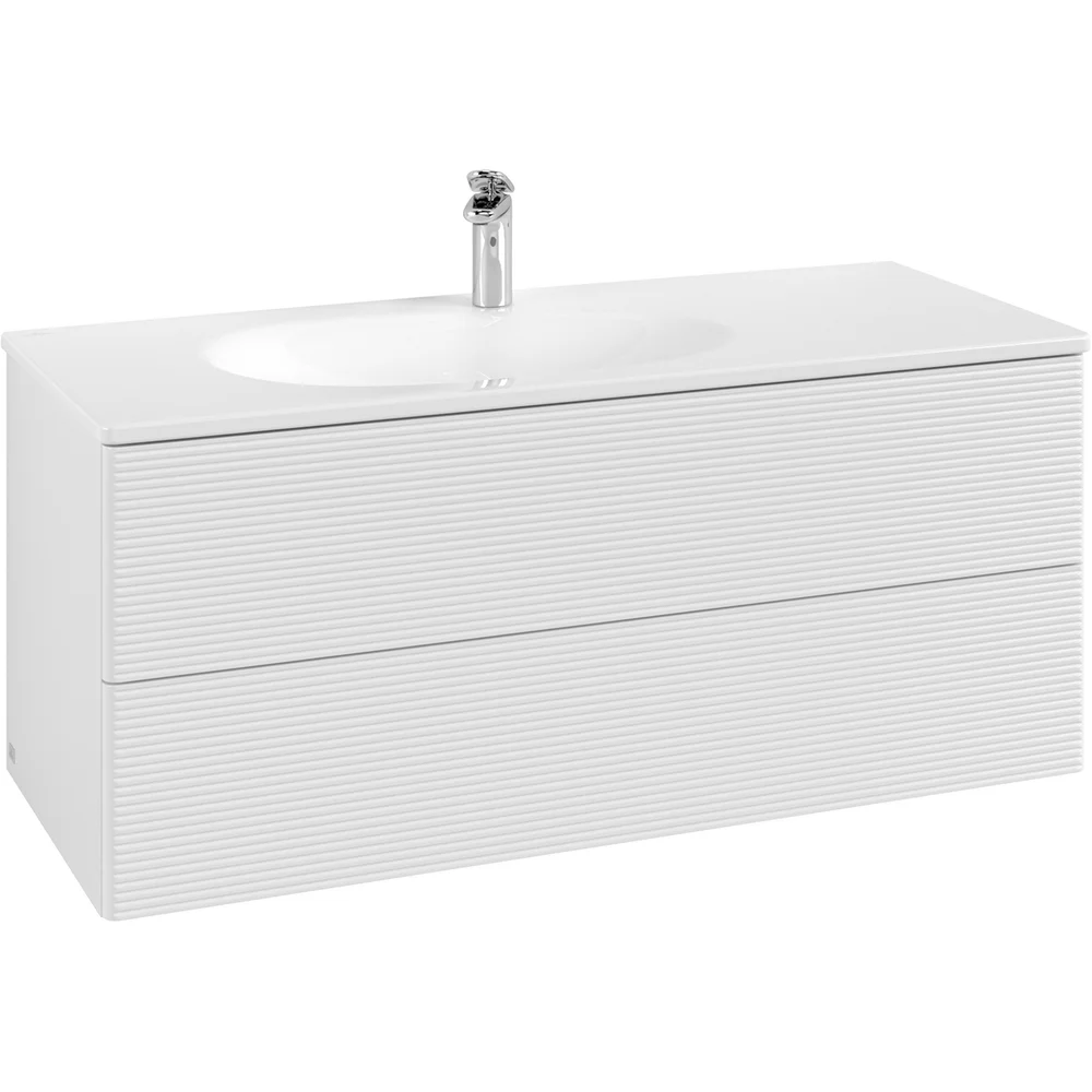 V&B ANTAO SERVANTSKAP 2 SKUFFER RILLET 1188X504X493 VENSTRE M/LYS HVIT v:9852599