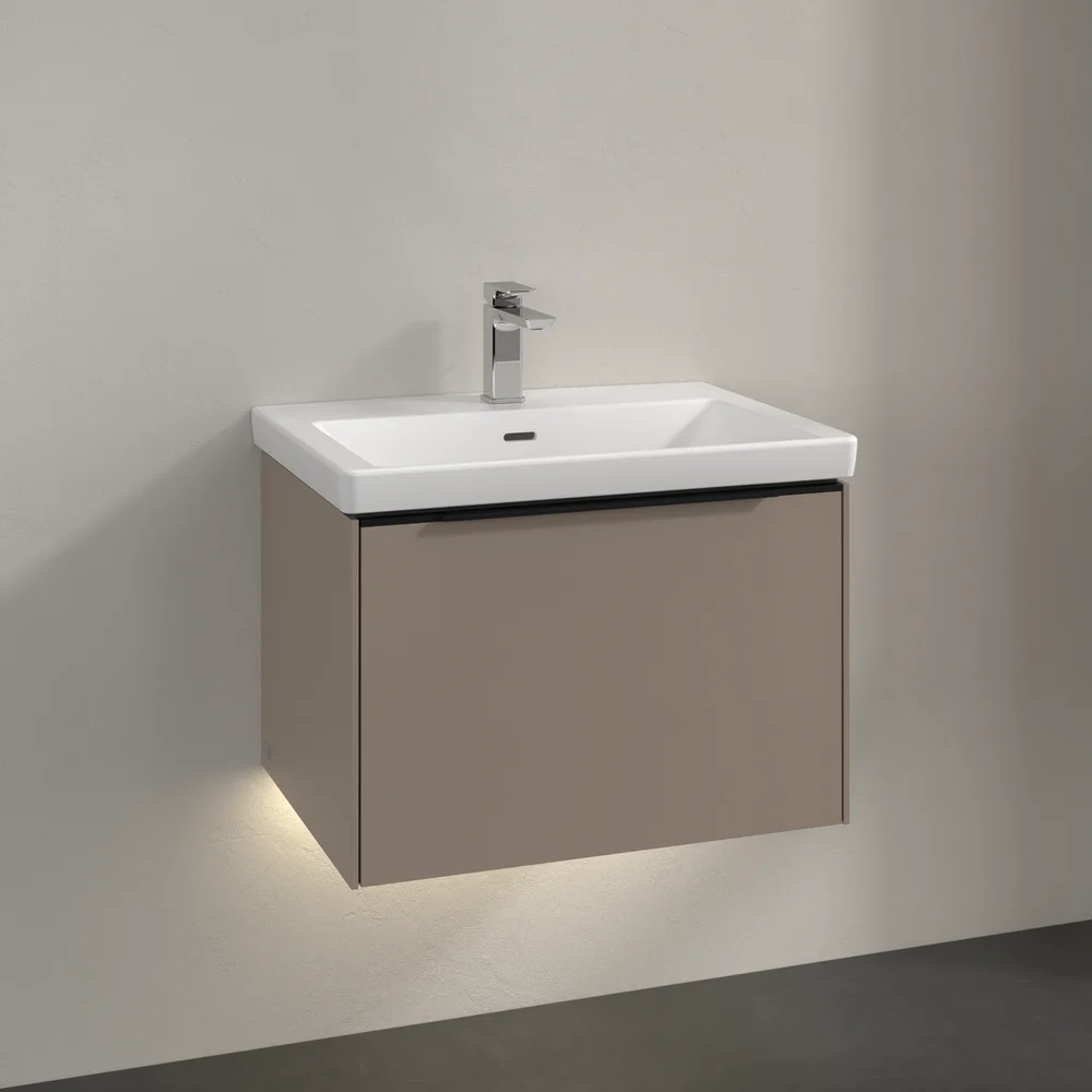 V&B SUBWAY 3.0 SERVANTSKAP 66X42 BLACK TAUPE M/LYS HÅNDTAK I VOLCANO v:1354633