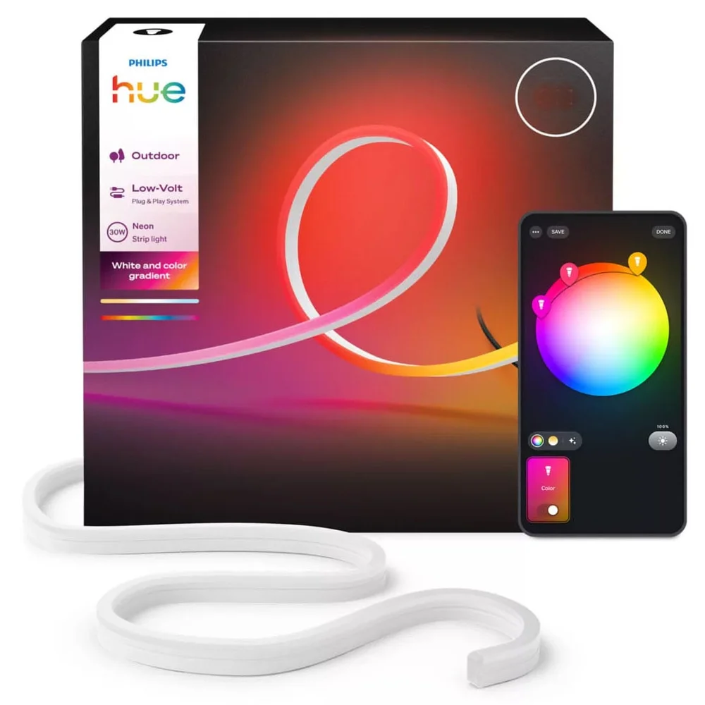 Philips Hue LED-Lyskjede HUE, neon, utendørs, 30W, 3 m v:1217427 Philips Hue LED-Lyskjede HUE, neon, utendørs, 30W, 3 m v:1217427