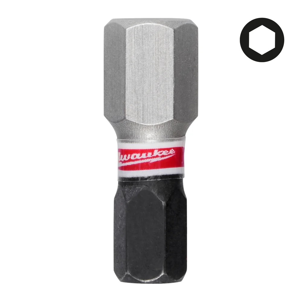 Milwaukee Bits Shockwave HEX8, 25 mm, 3-pakning v:1895708