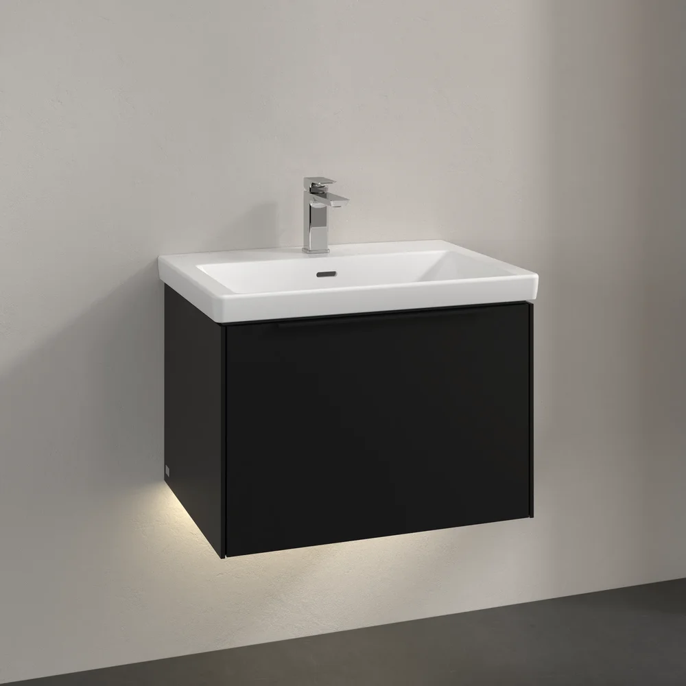 V&B SUBWAY 3.0 SERVANTSKAP 66X42 VOLCANO BLACK M/LYS HÅNDTAK I MØBELETS FARGE v:2549143