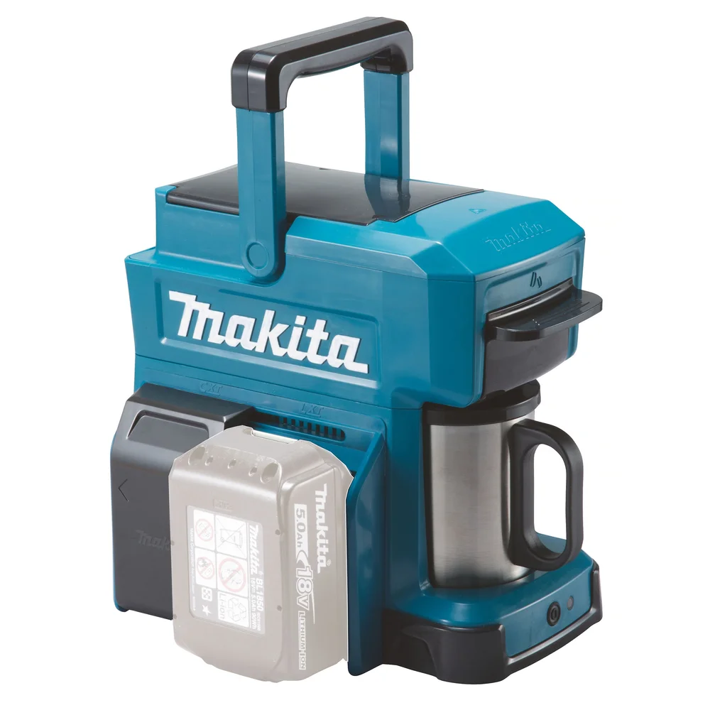 Makita Kaffemaskin CXT/LXT DCM501Z, inkl. krus & AC-adapter, uten batteri & lader v:9022705 Makita Kaffemaskin CXT/LXT DCM501Z, inkl. krus & AC-adapter, uten batteri & lader v:9022705
