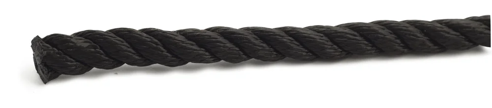 Tau fortøynin pp 12mm sort 10m 10m pp 3-slått flytende polypropylen v:6513067 Tau fortøynin pp 12mm sort 10m 10m pp 3-slått flytende polypropylen v:6513067