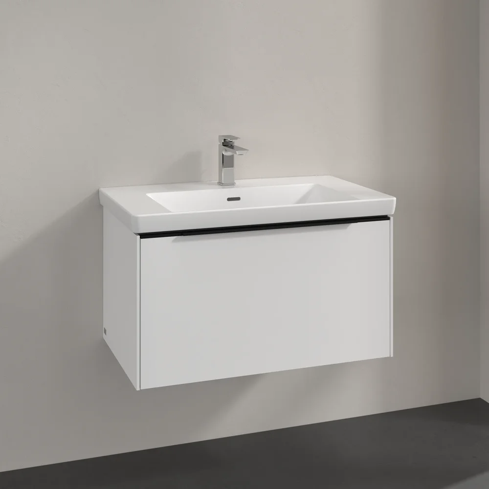 V&B SUBWAY 3.0 SERVANTSKAP 77X42 PURE WHITE HÅNDTAK I VOLCANO BLACK v:7060219