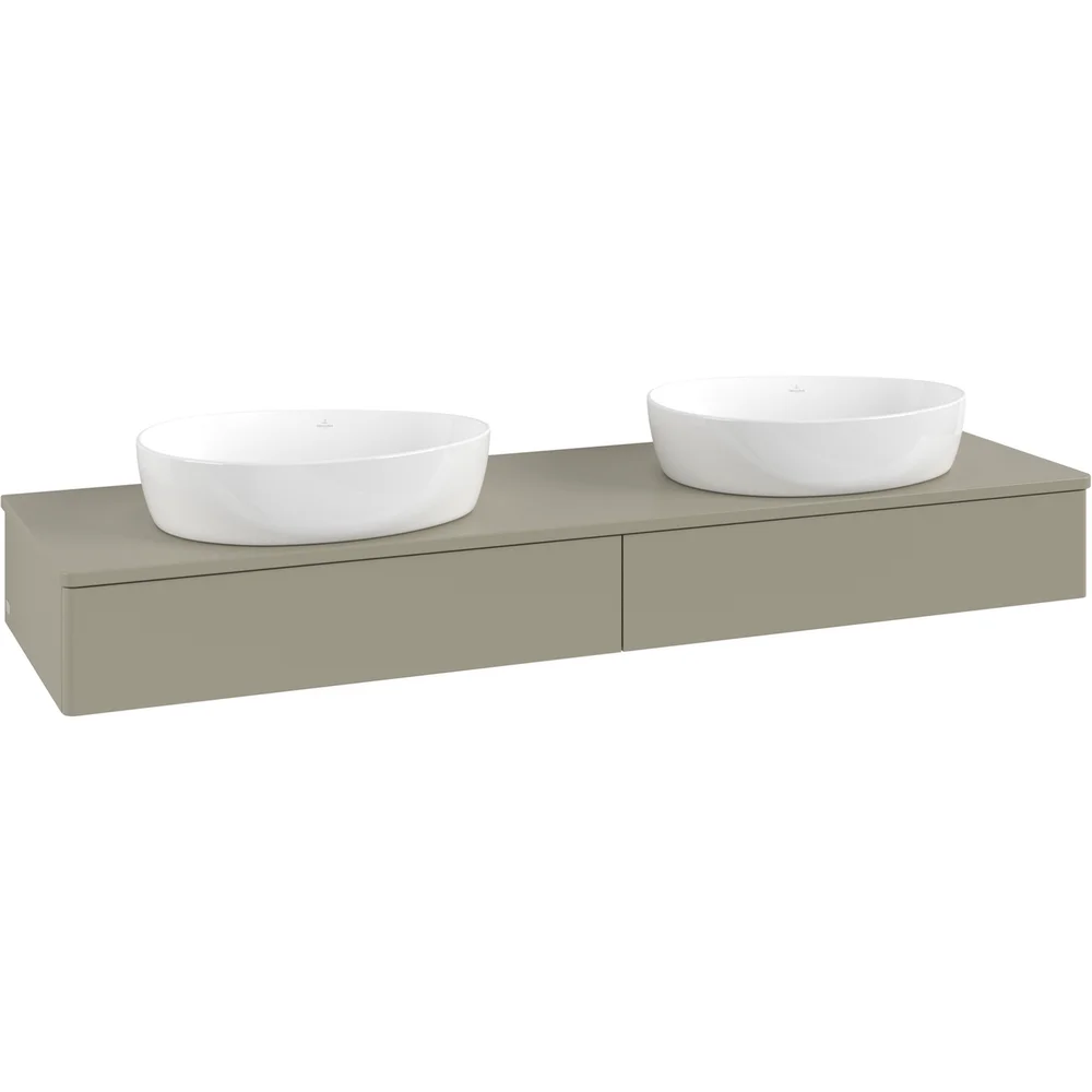 V&B ANTAO SERVANTSKAP 2 SKUFFER GLATT 1600X190X500 FOR 2 SERV. U/KRANHULL M/LYS STENGRÅ v:6952823