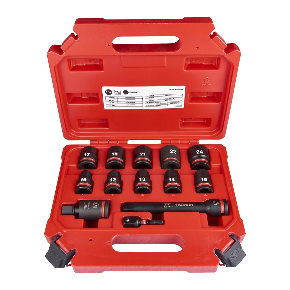 Milwaukee Kraftpipe sett kort 1/2", 13 deler v:9295798