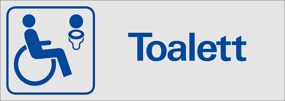 Systemtext Skilt toalett funksjonshinder, 225 x 80 mm v:5041321