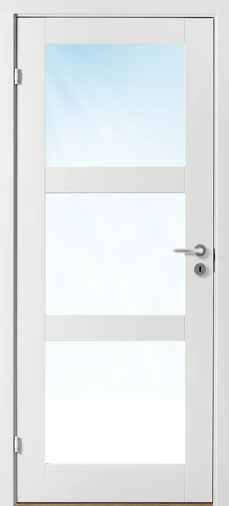 Innerdør 80x200 Stil 3 med glass hvit v:9755381