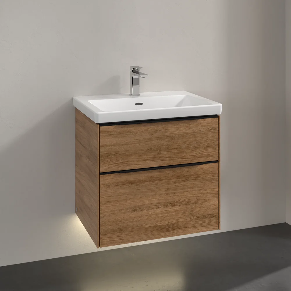 V&B SUBWAY 3.0 SERVANTSKAP 62X57 KANSAS OAK M/LYS HÅNDTAK I VOLCANO BLACK v:4813722