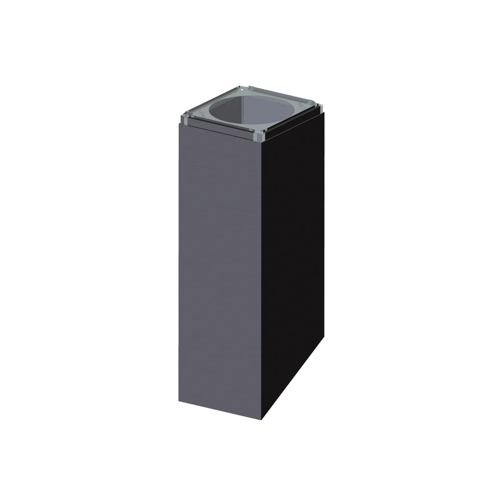 Mantel firkantet med stagplate 1600 mm sort v:6782311