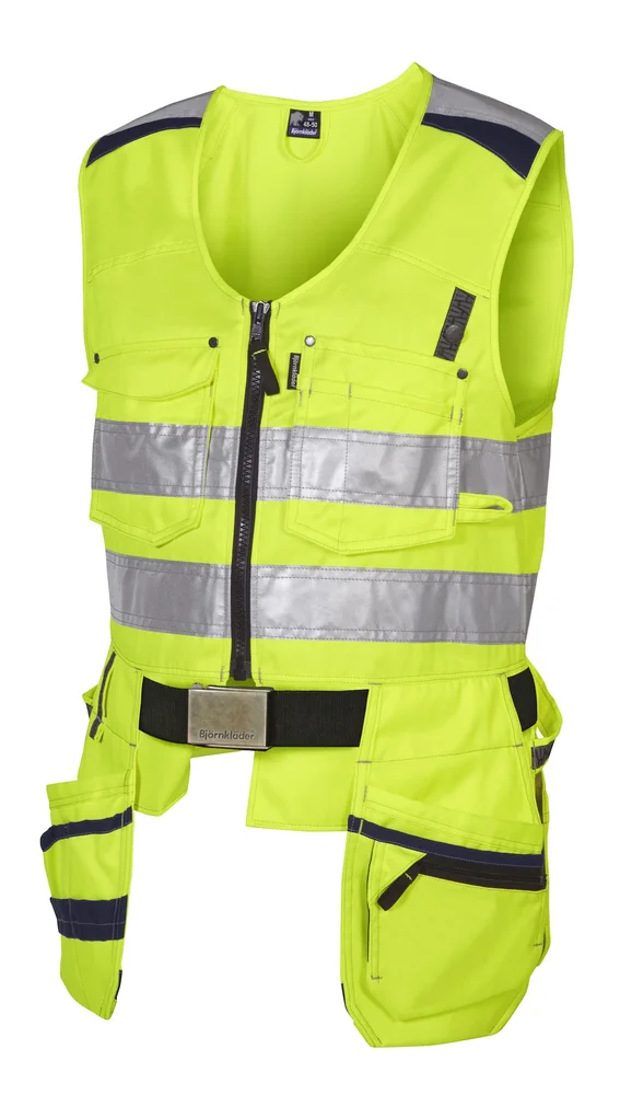 BJÖRNKLÄDER VEST MED HENGELOMMER KL. 2 GUL/MARINE v:2773197