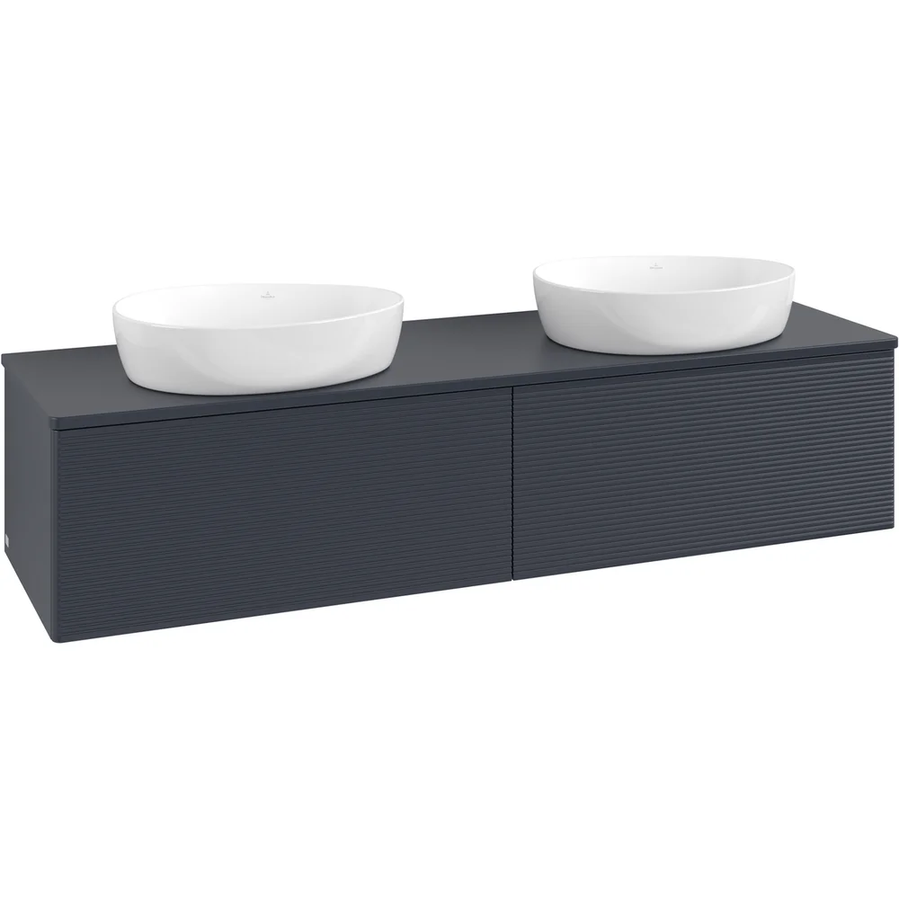 V&B ANTAO SERVANTSKAP 2 SKUFFER RILLET 1600X360X500 FOR 2 SERV. U/KRANHULL BLÅ v:4590576