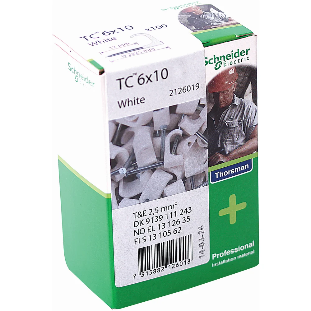 SCHNEIDER TC CLIPS 6X10 100STK HVIT v:1523868 SCHNEIDER TC CLIPS 6X10 100STK HVIT v:1523868