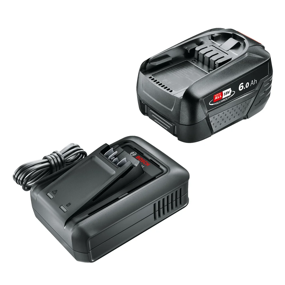 BOSCH BATTERISETT 18V 6,0AH M/LADER AL18V-44 v:9036398 BOSCH BATTERISETT 18V 6,0AH M/LADER AL18V-44 v:9036398