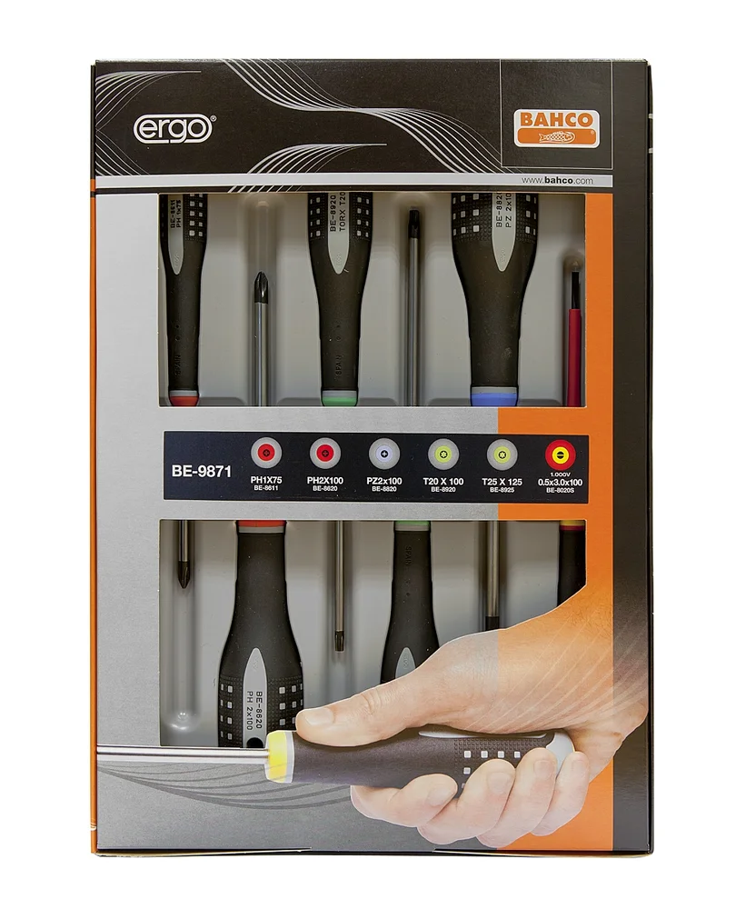 Skrutrekkersett 6 rett/ph/pz/torx be-9871 bahco v:9398045 Skrutrekkersett 6 rett/ph/pz/torx be-9871 bahco v:9398045