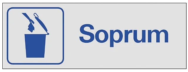 Systemtext Skilt Søppelrom, 225×80 mm v:9116771