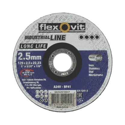 Kappeskive stål 125×2,5 fi flexovit long life inox a24v v:6944758