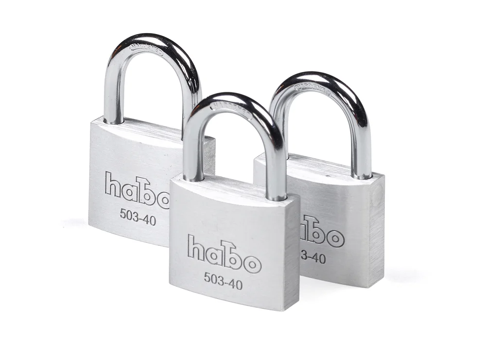 Habo hengelås 503-40 aluminium 3-pk v:9585605