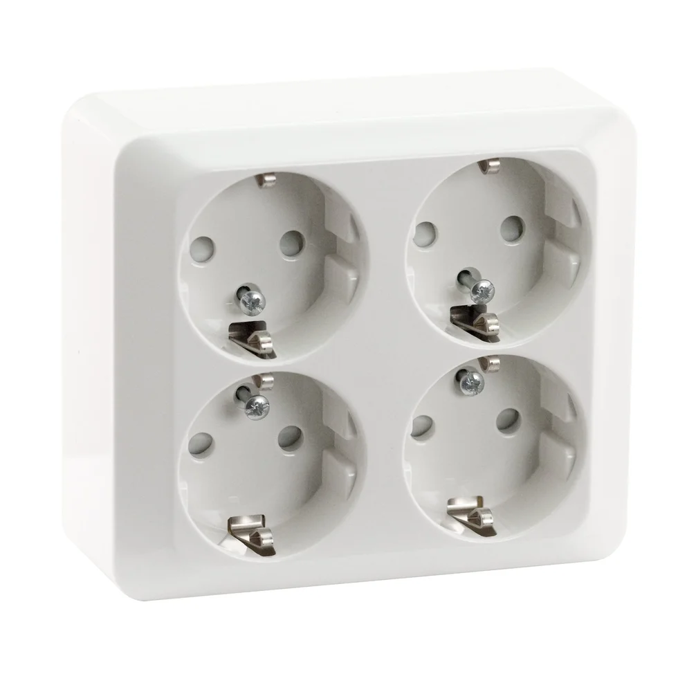 Schneider Electric Vegguttak, utenpåliggende, jordet, Exxact v:1461471