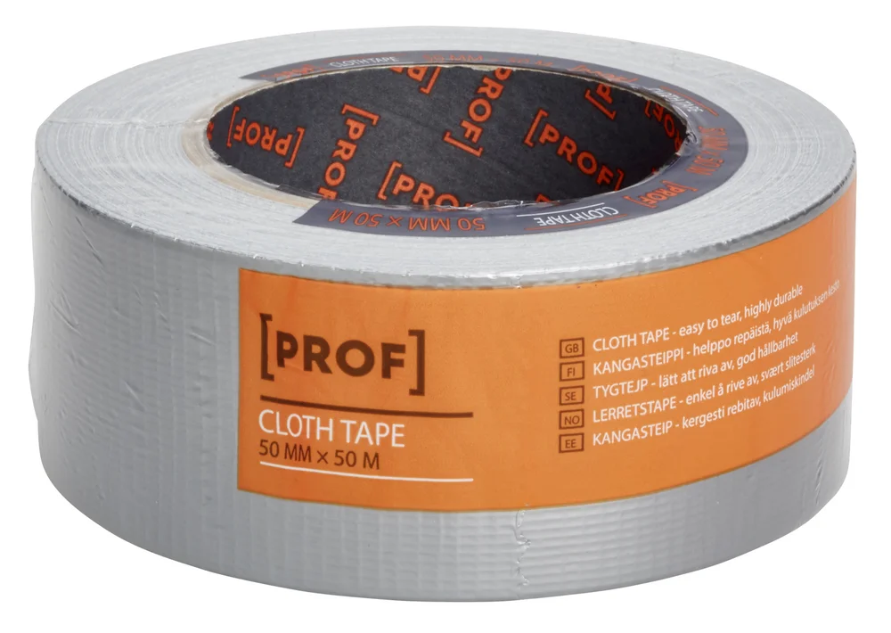 Lerretstape 50mx50mm Grå - PROF v:6448207
