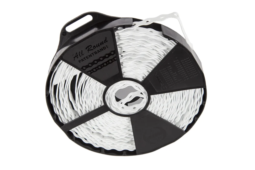 Patentbånd plast 10 meter 4,3 x 12 mm hvit v:1687726 Patentbånd plast 10 meter 4,3 x 12 mm hvit v:1687726