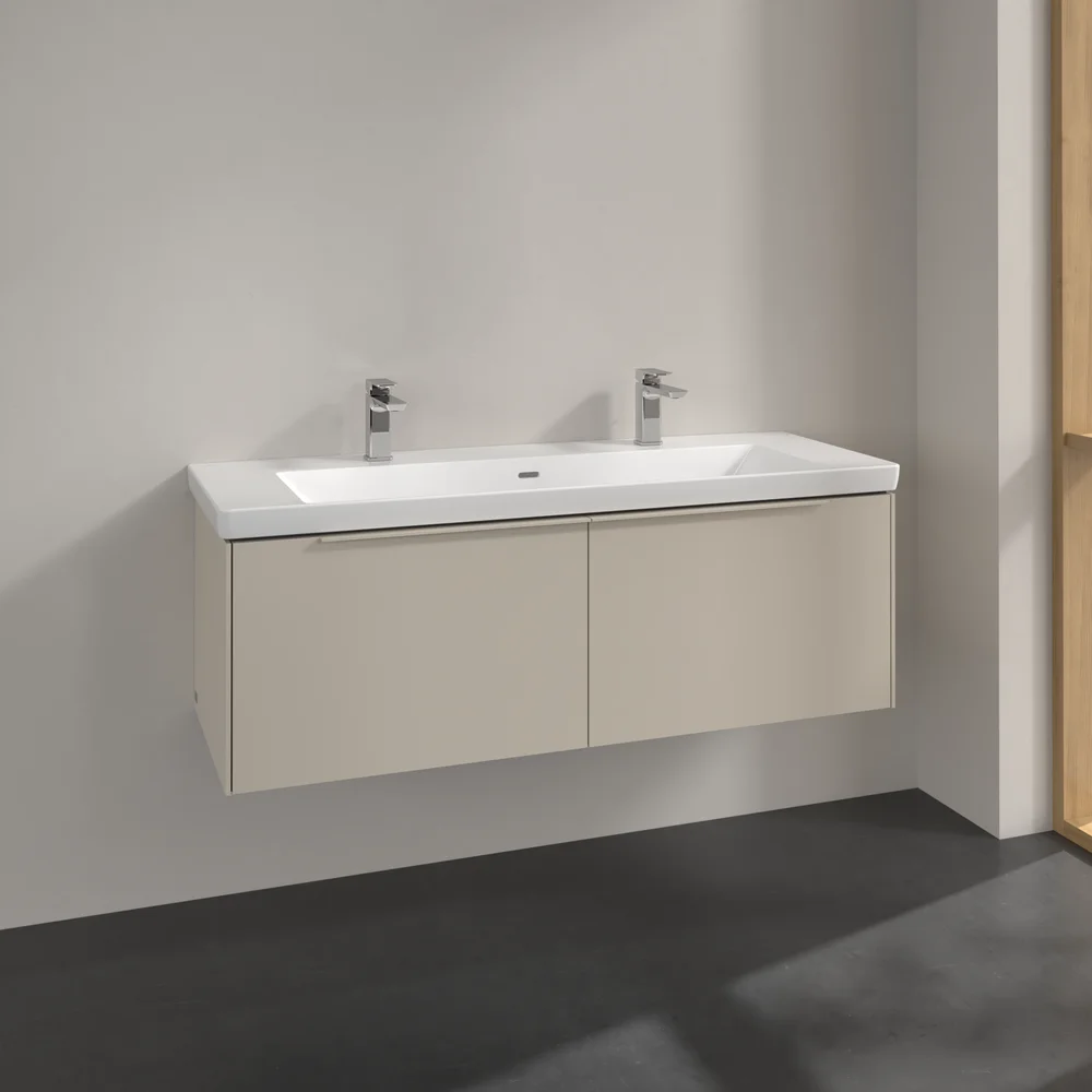 V&B SUBWAY 3.0 SERVANTSKAP 127X42 CASHMERE GREY HÅNDTAK I MØBELETS FARGE v:1921653