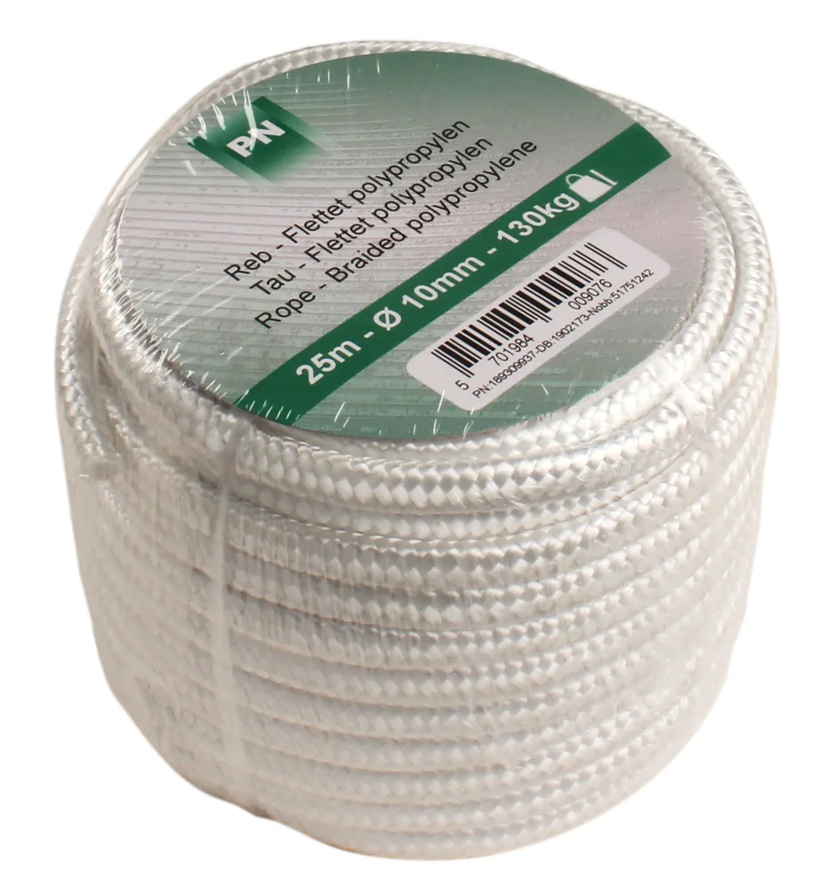 Tau flettet ø 10 mm x 25 mm polypropylen v:9899608 Tau flettet ø 10 mm x 25 mm polypropylen v:9899608
