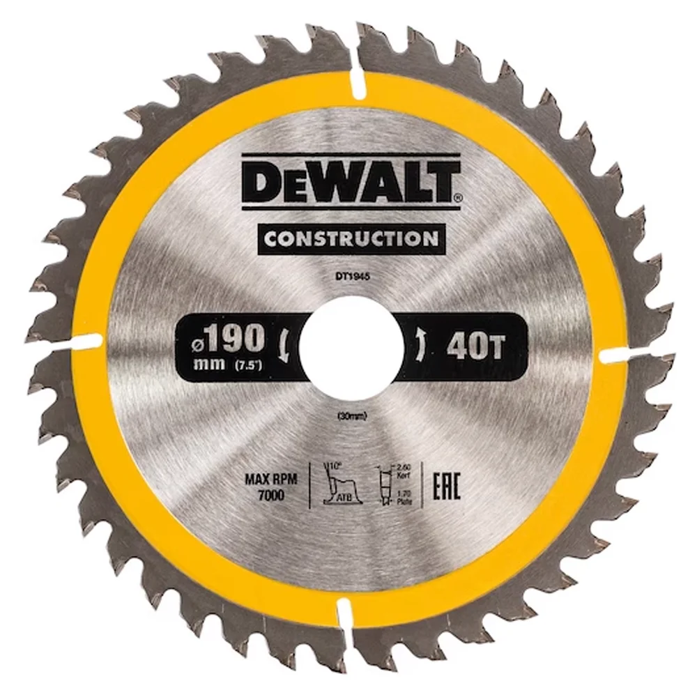 DEWALT SAGBLAD 190X30X40T DT1945 DEWALT v:9279075