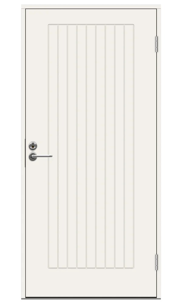 Tradition ytterdør 90x210 cm venstrehengslet – hvitmalt ytterdør med klassisk profil v:6697469