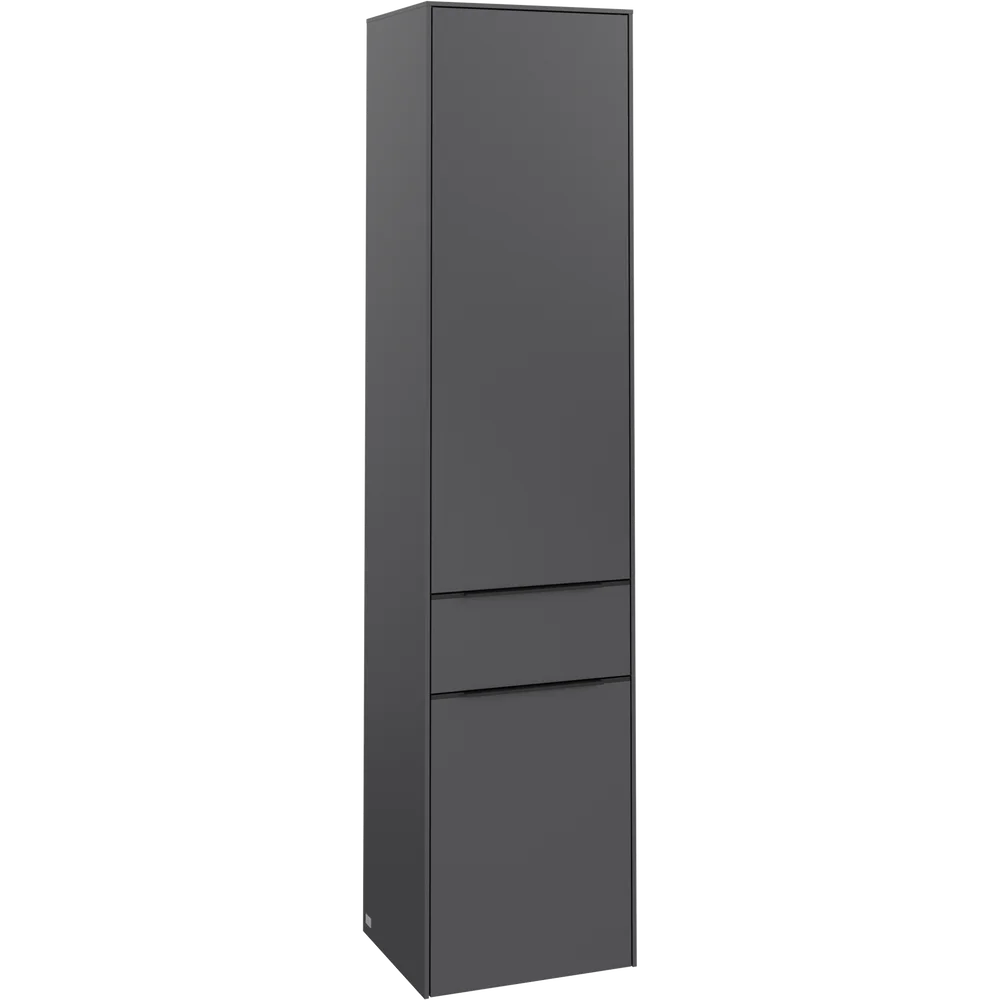 V&B SUBWAY 3.0 HØYSKAP 40X171 VENSTRE 2 DØRER & SKUFF BLACK GRAPHITE HÅNDTAK I VOLCANO v:6278674