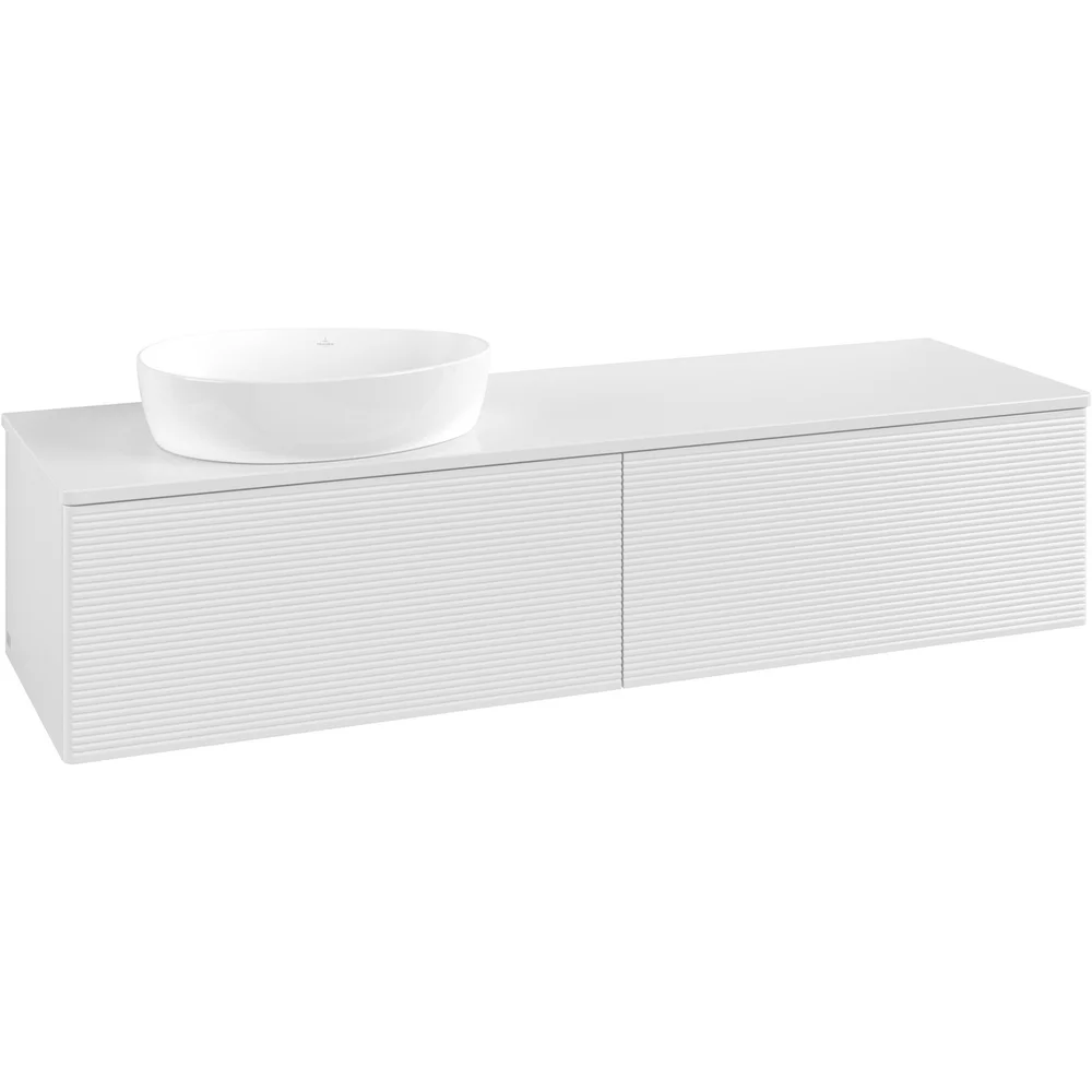V&B ANTAO SERVANTSKAP 2 SKUFFER RILLET 1600X360X500 VENSTRE M/KRANHULL HVIT v:1578566