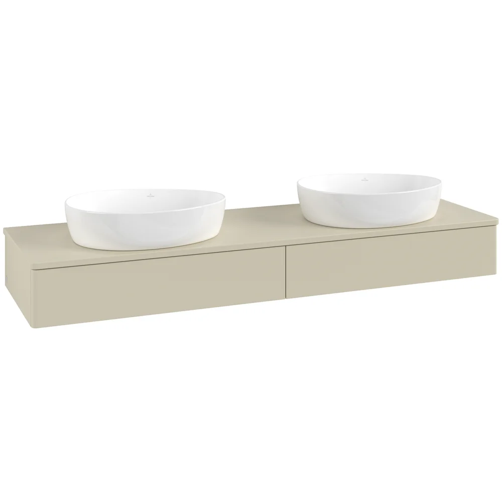 V&B ANTAO SERVANTSKAP 2 SKUFFER GLATT 1600X190X500 FOR 2 SERV. M/KRANHULL SILKEGRÅ v:2891655