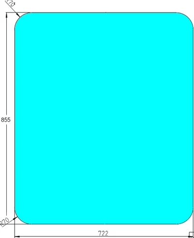 Gulvplate herdet glass 722×855 u/hul – Jøtul v:7434813