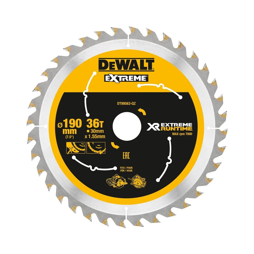Dewalt Sagblad for tre med spiker, DT99563, 190x30 mm, 36T v:4336706