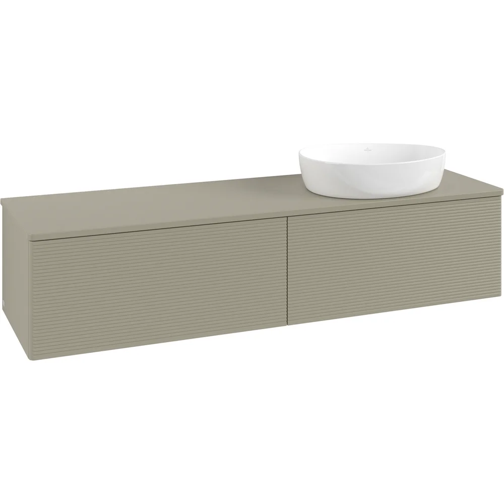 V&B ANTAO SERVANTSKAP 2 SKUFFER RILLET 1600X360X500 HØYRE U/KRANHULL STENGRÅ v:4563079
