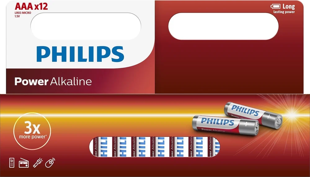 PHILIPS BATTERI AAA/LR03 12-P v:1735335