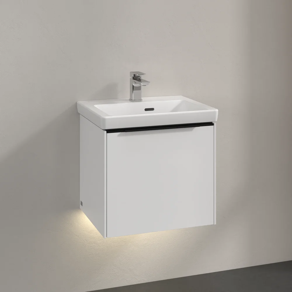 V&B SUBWAY 3.0 SERVANTSKAP 47X42 BRILLIANT WHITE M/LYS HÅNDTAK I VOLCANO BLACK v:8246308