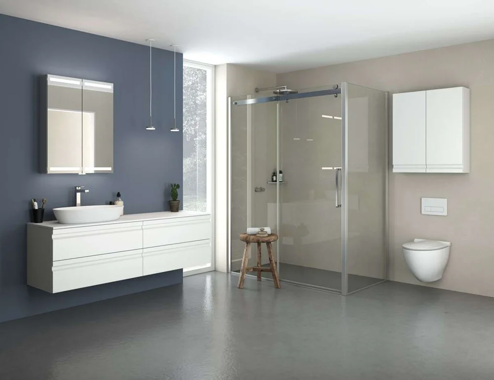 Scanbad Maxi Deluxe skyvedør m/1 sidepanel v:3417434